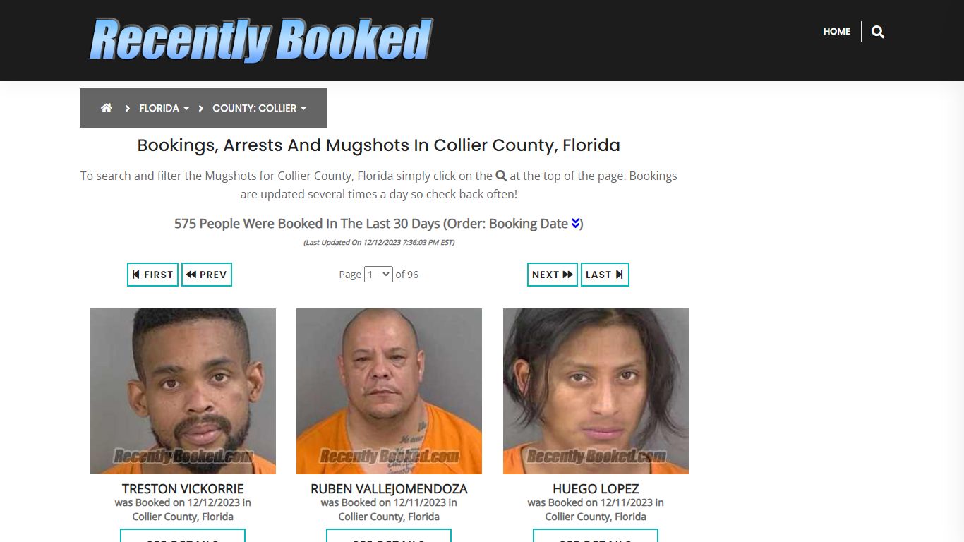 Recent bookings, Arrests, Mugshots in Collier County, Florida