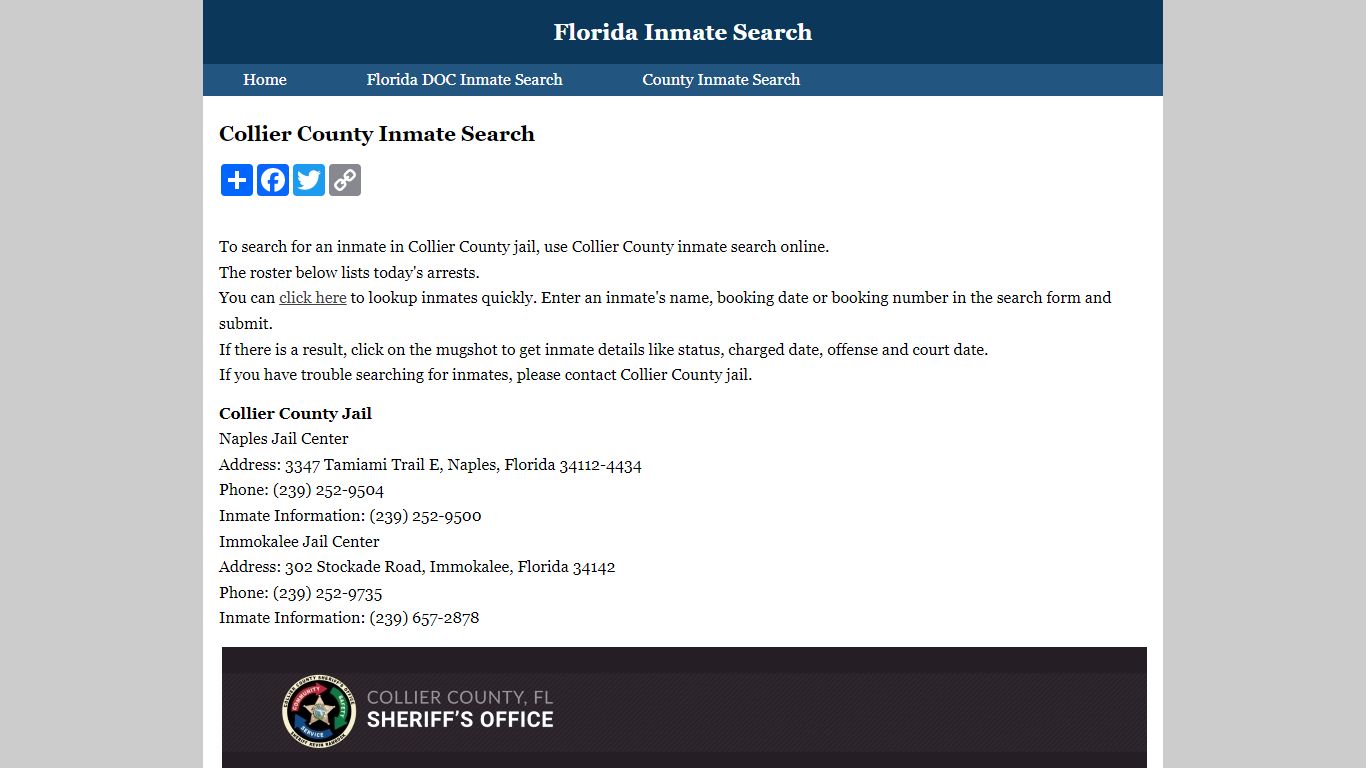 Collier County Inmate Search